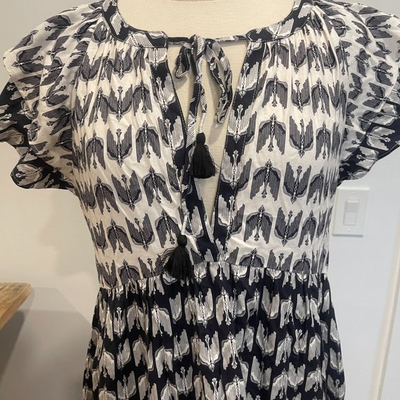 047 Anthropologie Ruffle-Sleeve  Mini Dress x Kenzie Parrott / Small - Picture 6 of 8